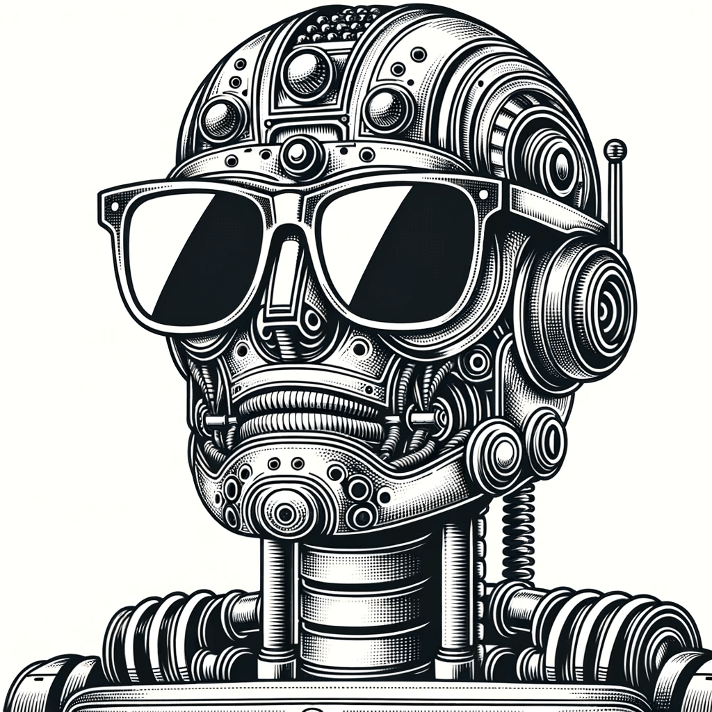 An illustration of a Robot wearing Ray Ban Meta Sunglasses